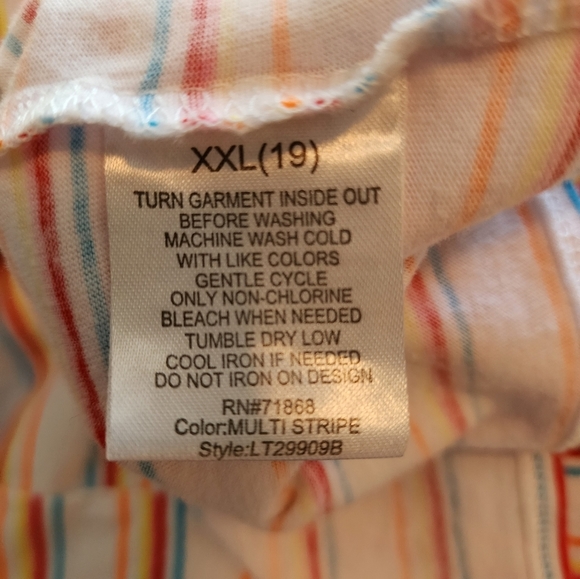 Disney red Mickey Mouse multi stripe short sleeve t-shirt waist tie XXL - Picture 5 of 6